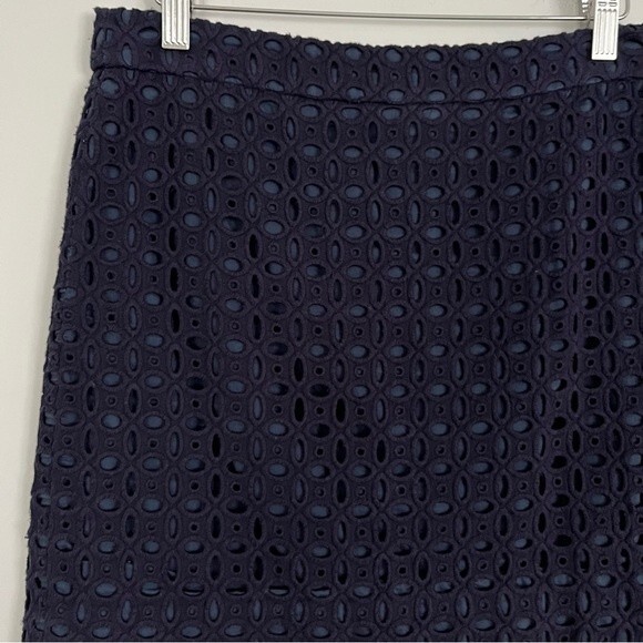 J. Crew Navy Blue Eyelet Mini Skirt, Size 2 - Picture 3 of 12
